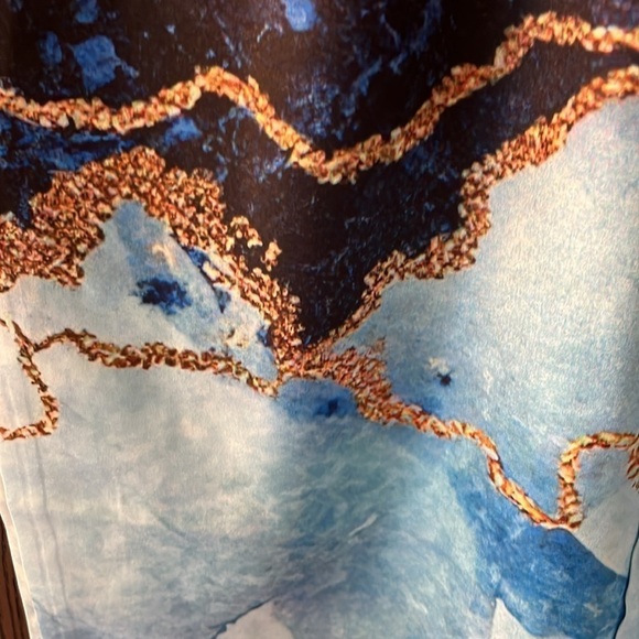 Misslook polyester blue and gold pull-on lounging pants. Size Small NWOT - Picture 3 of 8